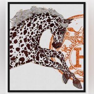 Oliver Gal Framed Canvas Hermes Appaloosa Cavalier - 2pc Wall Art (24x30)
